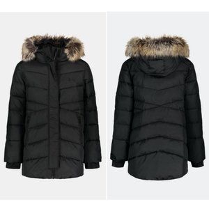 NWT Under Armour Storm Parka Puffer Jacket Coat Black Faux Fur Hood Youth S/M/L